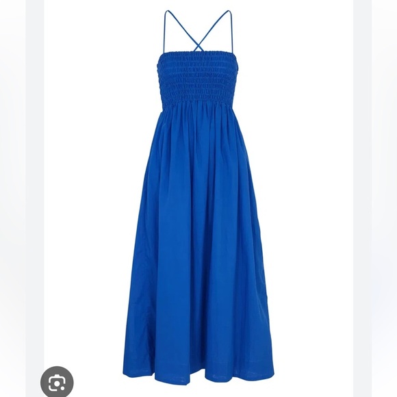 Faithfull the Brand Agolde Midi Dress Sicilian Blue XXL - Picture 2 of 11
